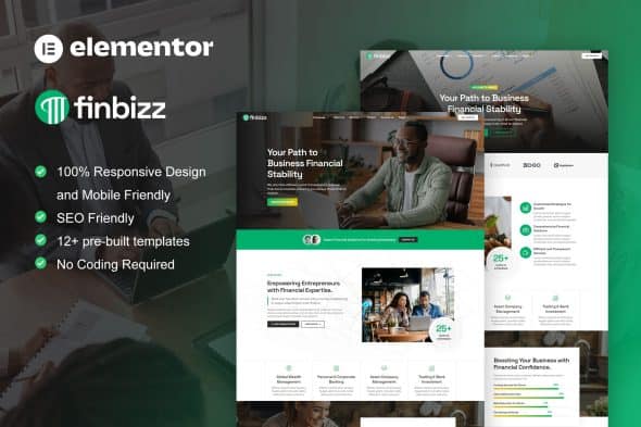 FinBizz - Finance & Investment Manager Elementor Template Kit