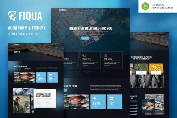 Fiqua - Aqua Farm & Fishery Services Elementor Template Kit