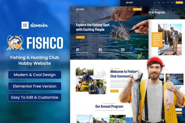 Fishco - Fishing & Hunting Club Elementor Template Kit