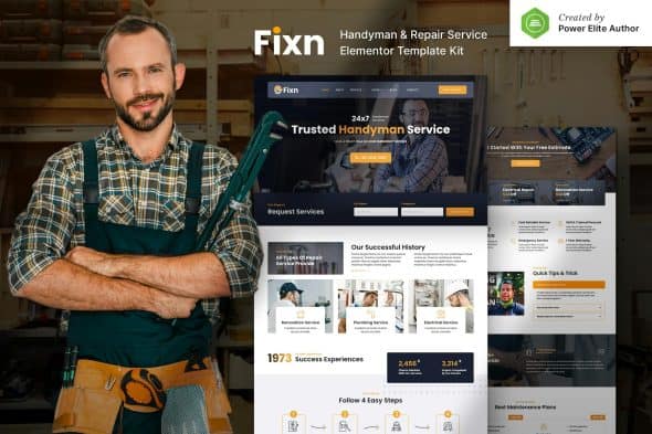 Fixn - Handyman & Repair Service Elementor Template Kit