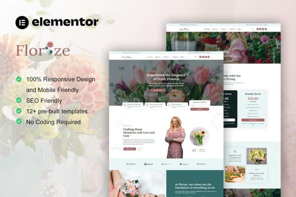 Florize - Florist & Flower Boutique Elementor Template Kit