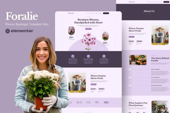 Download Foralie – Flower Boquete Elementor Template Kits