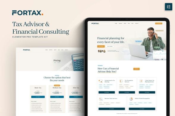 Fortax - Tax Advisor & Financial Consulting Elementor Template Kit