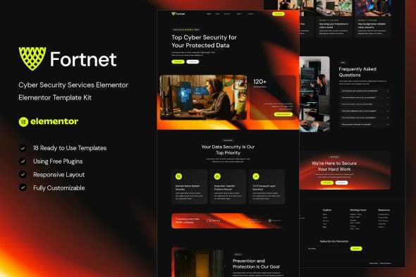 Fortnet - Cyber Security Services Elementor Template Kit