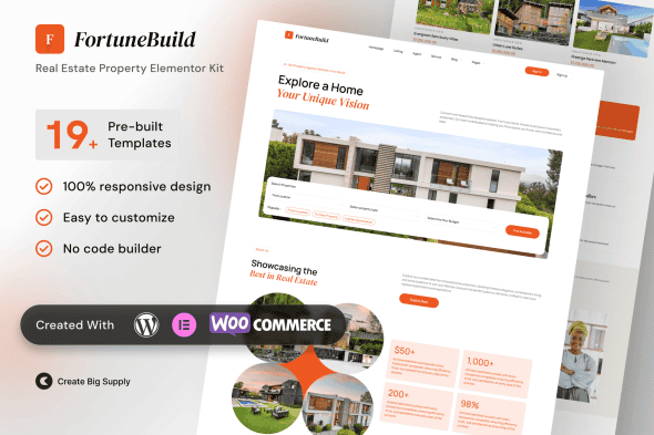 Download FortuneBuild – Real Estate Property Elementor Template Kit