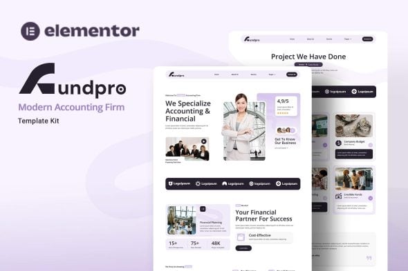 Fundpro - Modern Accounting Firm Elementor Template Kit