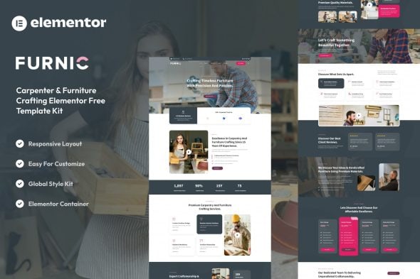 Furnic – Carpenter & Furniture Crafting Elementor Template Kit