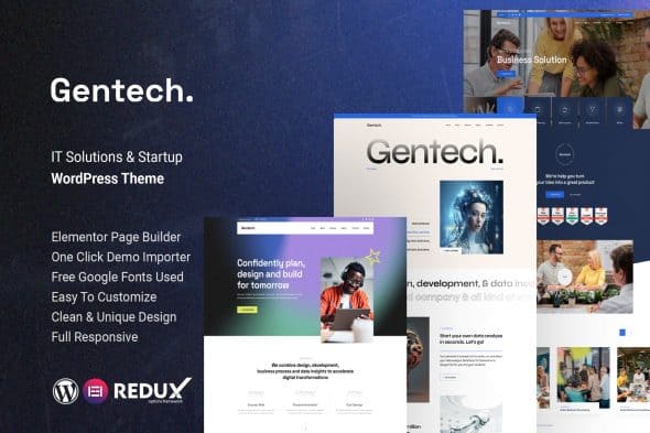 Download Gentech - IT Solutions & Startup WordPress Theme GPL WordPress Plugin