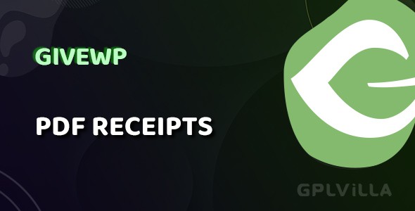 Download GiveWP Pdf Receipts AddOn WordPress Plugin GPL