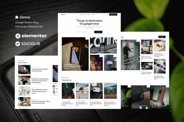 Download Gizmo – Gadget Review Blog & Magazine Elementor Template Kit