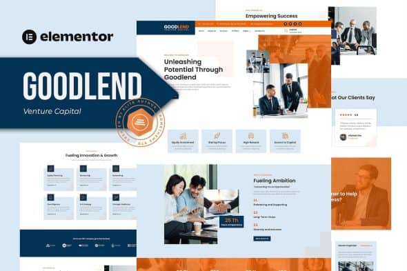 Goodlend - Venture Capital & Investment Elementor Template Kit