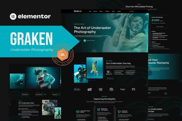 Graken - Underwater Photography Elementor Template Kit