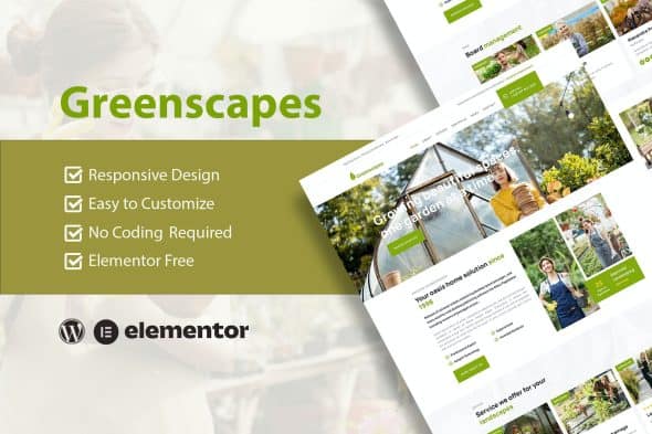 GreenScapes - Garden & Landscape Service Elementor Template Kit