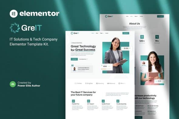 GreIT - IT Solutions & Tech Company Elementor Template Kit