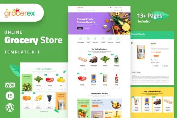 Grocerex - Grocery Store Elelmentor Pro Template Kit