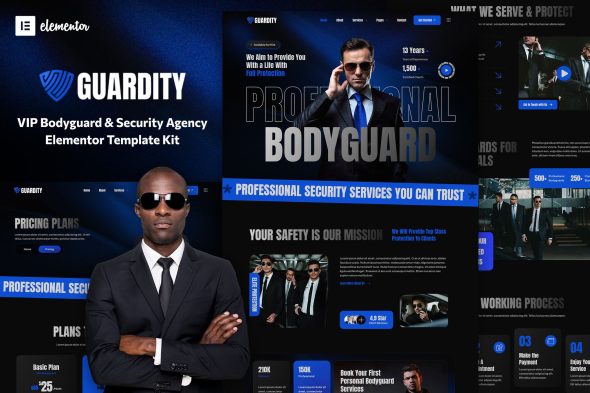 Download Guardity – VIP Bodyguard & Security Agency Elementor Template Kit