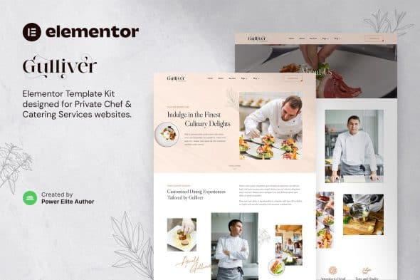 Gulliver - Private Chef & Personal Dining Services Elementor Template Kit