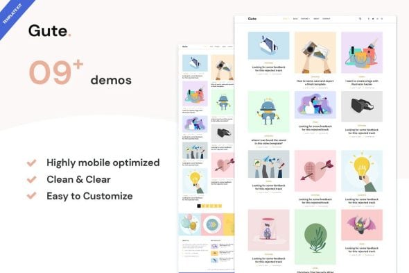 Gute - Minimalist Blog Elementor Template Kit