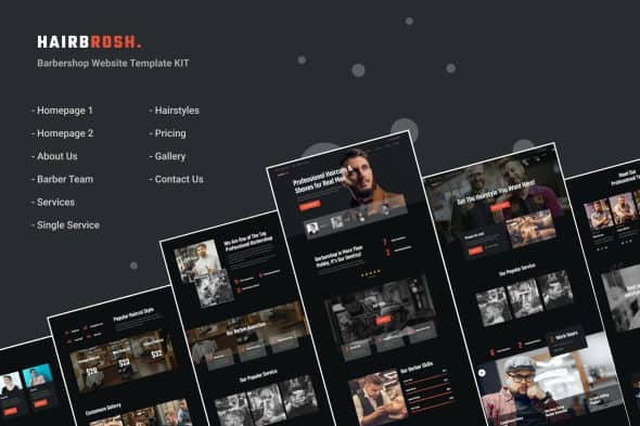 Hairbrosh - Barbershop & Hair Salon Elementor Template Kit