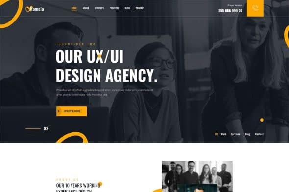 Hamela - Digital Agency Services Elementor Template Kit