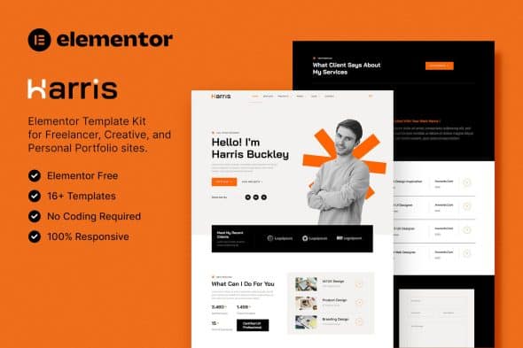 Harris - Creative & Personal Portfolio Elementor Template Kit