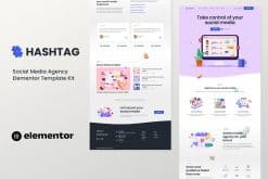 Hashtag - Social Media Agency Elementor Template Kit