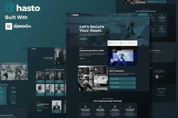 Hasto - Cyber Tech Security Service Elementor Template Kit