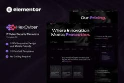 Hexcyber – IT Cyber Security Elementor Template Kit
