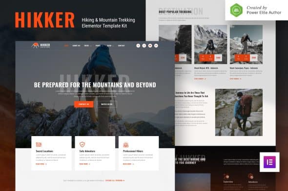 Hikker - Hiking & Mountain Trekking Elementor Template Kit