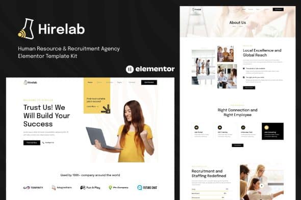 Hirelab - Human Resource & Recruitment Agency Elementor Template Kit