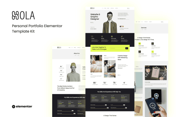 Hola - Personal Portfolio Elementor Template Kit