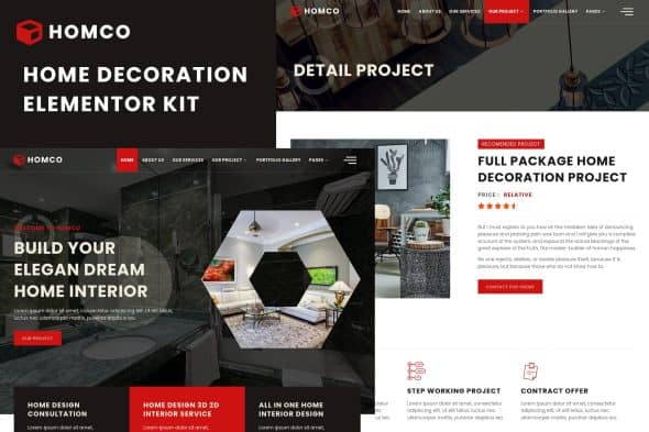 Homco - Home Interior Design Services Elementor Template Kit