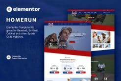 Homerun - Baseball Team & Sports Club Elementor Template Kit