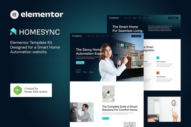 Homesync - Smart Home Automation Elementor Template Kit - GPLVilla