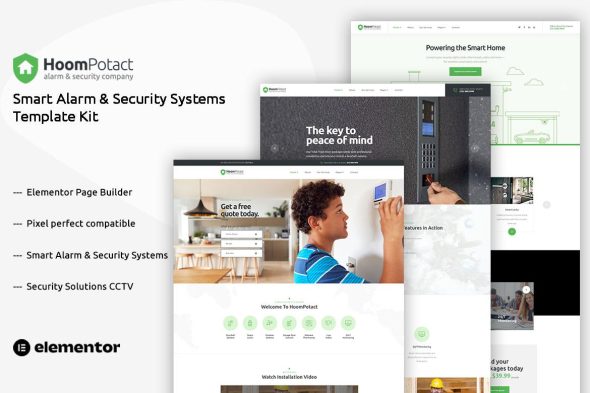 HoomPotact - Smart Alarm & Security Systems Template Kit