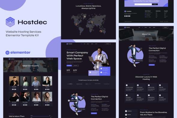 Hostdec - Website Hosting Services Elementor Template Kit