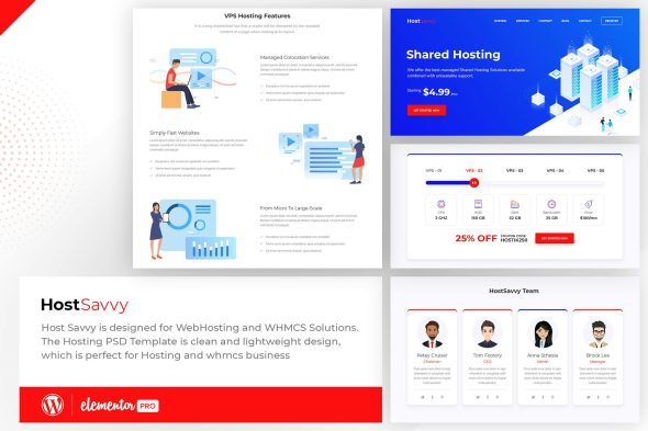 HostSavvy - Web Hosting Elementor Template Kit