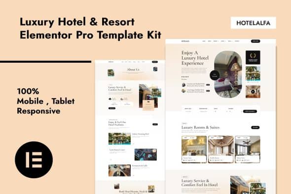 Download HotelAlfa – Luxury Hotel & Resort Elementor Pro Template Kit