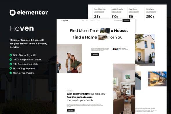 Hoven – Real Estate & Property Elementor Template Kit