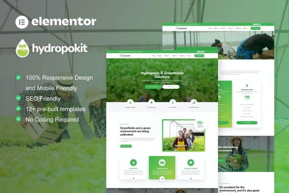 Hydropokit - Hydroponic & Agriculture Elementor Template Kit