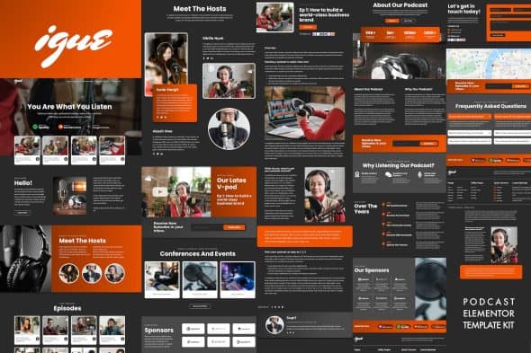 iGUE - Podcaster Elementor Template Kit