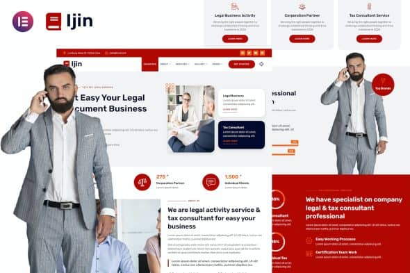 Ijin - Legal Business & Tax Consultant Services Elementor Template Kit