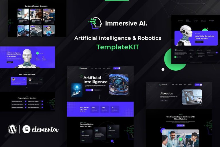 ImmersiveAI - Robotics Elementor Template Kit - GPLVilla