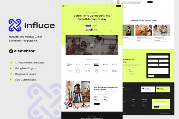 Influce - Marketing Agency & Influencer Elementor Template Kit