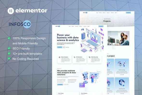 Infosco - Data Science & Analytic Service Elementor Template Kit