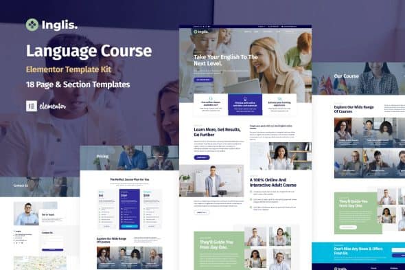 Inglis - Language Course WordPress Elementor Template Kit