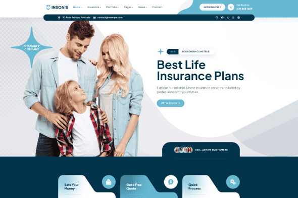Download Insonis - Insurance & Finance WordPress Theme GPL WordPress Plugin