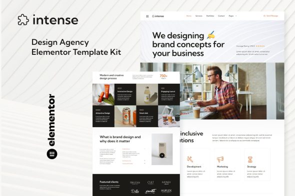 Intense - Creative Digital Agency Services Elementor Template Kit