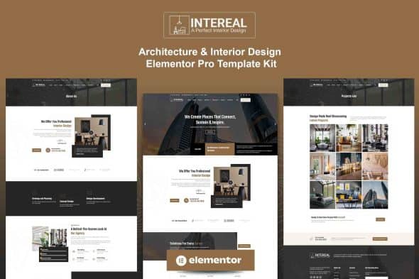 Intereal - Architecture & Interior Design Elementor Pro Template Kit