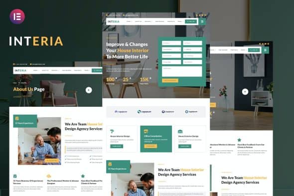 Interia - Interior Design Service Elementor Template Kit